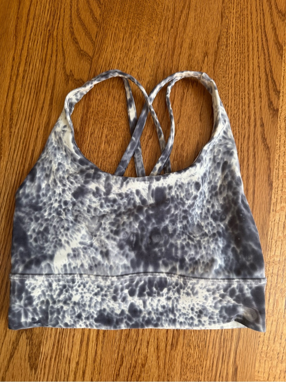 lululemon athletica Gray & White Tie-Dye Strappy Sports Bra